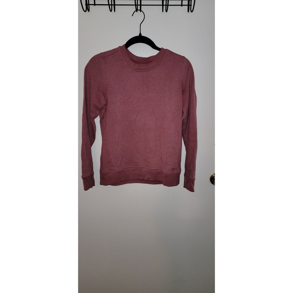 LL Bean Womens Sz XS Crewneck Pullover Sweater Raspberry Pink Style 510769